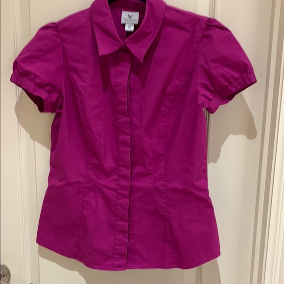 Women's Purple Short Sleeve Blouse - Picture 1 of 1
